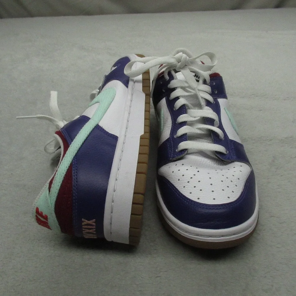 Nike Men 8.5 Sneakers Purple Dunk Low To You Lace Up Leather‎ Streetwear Custom